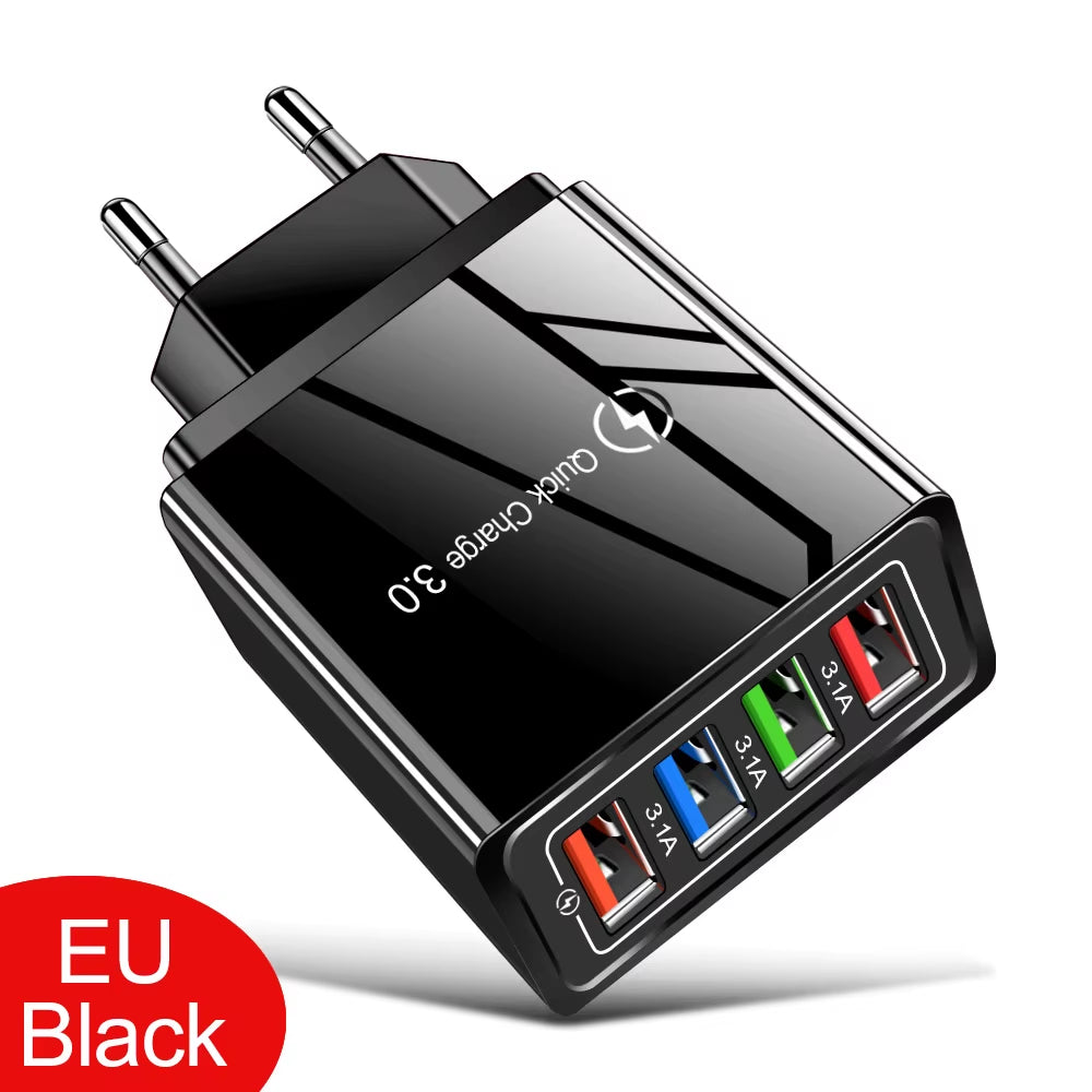 EU/US Plug USB Charger Quick Charge 3.0 for Phone Adapter for Iphone 15 Pro Max Tablet Portable Wall Mobile Charger Fast Charger
