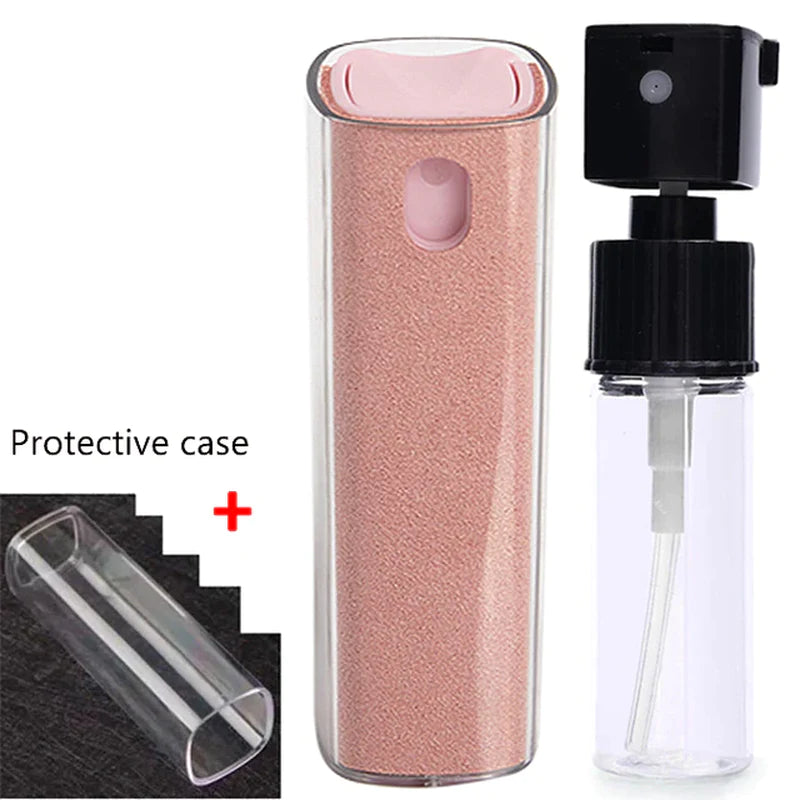2In1 Microfiber Screen Cleaner Spray Bottle Set Mobile Phone Ipad Computer Microfiber Cloth Wipe Iphone Cleaning Glasses Wipes