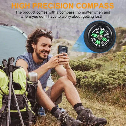 LOZE Solar Power Bank 10000Mah, Built-In Super Bright Flashlight, Compass, Dual USB Output Ports Power Bank, Portable Charger with USB C Interface, Suitable for Android, Iphone, Suitable for Outdoor Camping, Suitable for Summer and Autumn Gifts.