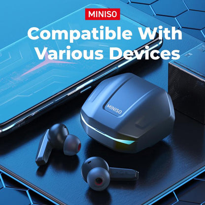 MINISO Gm2Pro Wireless Earbuds Bluetooth 5.4 Headphones, Earbuds Noise Cancelling, Energy Saving, IPX5 Waterproof with Mic, Gaming Earbuds 60 Hrs Playtime, Compatible for Android/Ios