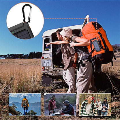 LOZE Solar Power Bank 10000Mah, Built-In Super Bright Flashlight, Compass, Dual USB Output Ports Power Bank, Portable Charger with USB C Interface, Suitable for Android, Iphone, Suitable for Outdoor Camping, Suitable for Summer and Autumn Gifts.