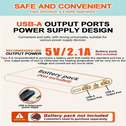 【Power Bank or Battery Pack Not Included 】1 Piece Unisex Puffer Coat Waterproof without Batteries and Mobile Power,Slim Fit Style,Gift for Women Menswear Stylish