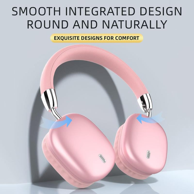 New Wireless Headset, Hifi Clear Call, Comfortable Fit with Head, Foldable, Rotatable, Stretchable. Compatible with Mobile Phones, Computers, MP3 and Other Devices. Wireless Headphones (Pink),Tiktokshopbacktoschool,Christmas Decorations,Black Friday Deals