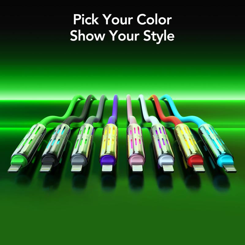 Mfish Armored Dragon I 4-In-1 Multi 240W Fast Charging Cable with USB a Type C Lightning for Iphone17&Samsung Laptops Charger