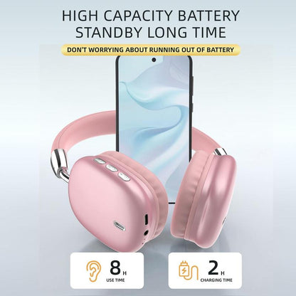New Wireless Headset, Hifi Clear Call, Comfortable Fit with Head, Foldable, Rotatable, Stretchable. Compatible with Mobile Phones, Computers, MP3 and Other Devices. Wireless Headphones (Pink),Tiktokshopbacktoschool,Christmas Decorations,Black Friday Deals