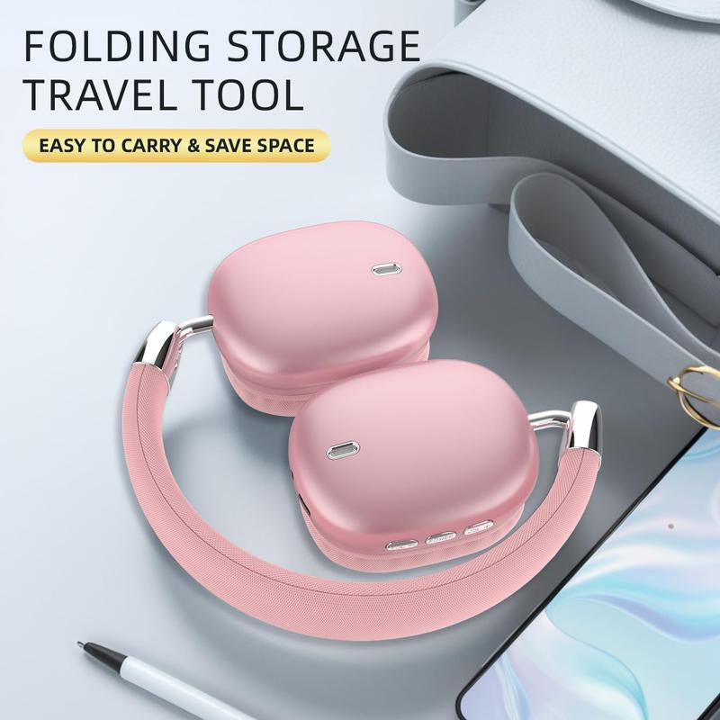 New Wireless Headset, Hifi Clear Call, Comfortable Fit with Head, Foldable, Rotatable, Stretchable. Compatible with Mobile Phones, Computers, MP3 and Other Devices. Wireless Headphones (Pink),Tiktokshopbacktoschool,Christmas Decorations,Black Friday Deals